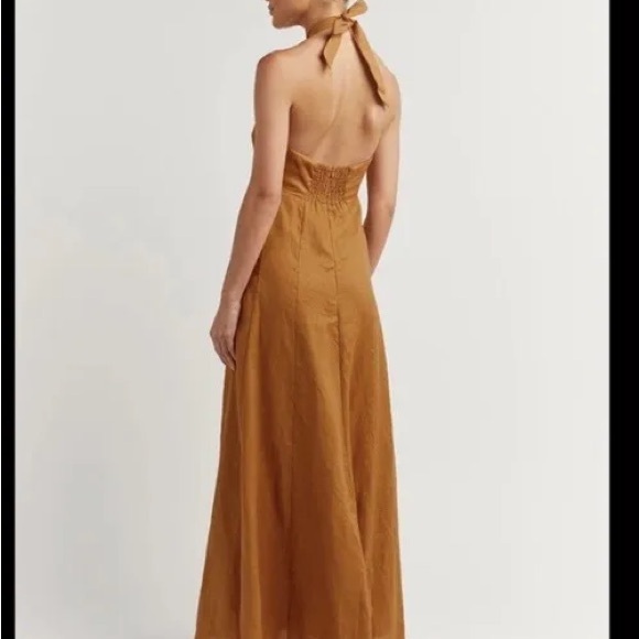 DISSH Verdes Tangerine Linen Maxi Dress US 4 - Picture 2 of 5